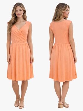 Garnet Hill Peach Wrap Sundress Womens Size Medium